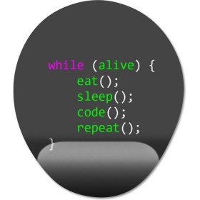 Resim Pixxa Programcı / Coder Bilek Destekli Mousepad Model - 1 Oval 