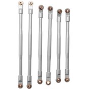 Resim 6 Adet Metal Bağlantı Çubuğu Bağlantı Çekme Çubuğu Seti Axial Rbx10 Ryft 1/10 Rc Tırmanma Aracı Yükseltme Parçaları Erişim Gümüş 