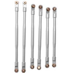 Resim 6 Adet Metal Bağlantı Çubuğu Bağlantı Çekme Çubuğu Seti Axial Rbx10 Ryft 1/10 Rc Tırmanma Aracı Yükseltme Parçaları Erişim Gümüş 
