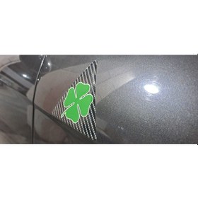 Resim Alfa Romeo Yonca Logo Yan Çamurluk 3m 3d Karbon Damla Logo Amblem Seç 