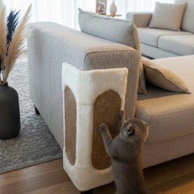 Resim Reyo Pet Koltuk Köşe Koruyucu Kedi Tırmalama Tahtası Çok Yönlü Kullanım Beyaz 