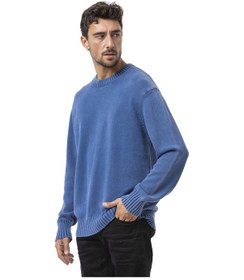 Resim Cipo & Baxx Cp289 Erkek Yuvarlak Yakalı Pamuklu Örme Kazak Indigo 
