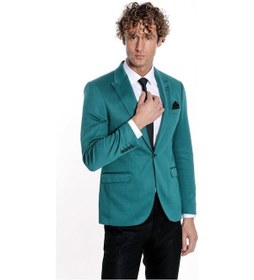 Resim Wessi Pamuk Slim Fit Desensiz Yeşil Erkek Ceket 001 