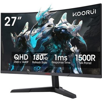 Koorui 1ms 180hz 27" 2560x1440 Qhd Curved Gaming Monitör 27e6qca
