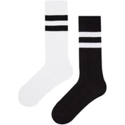 Resim MEM SOCKS 2'li Çizgili Çocuk Dizaltı Çorap 