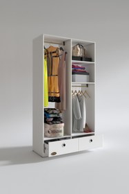 Resim Kenzlife Giysi Dolabı 2 Bölmeli 2 Çekmeceli Bedri 182*100*42 Byz Dolap Kapaksız 