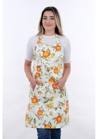 Resim Motif Ayarlanabilir Askılı Şef Önlüğü Chef Mutfak Önlüğü Şeftali 