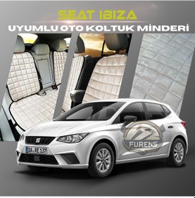 Resim Seat Ibıza Bej Renk Tay Tüyü Cepli & Terletmez Sırtlı Oto Koltuk Minder Seti - Koltuk Koruma Kılıfı Ön & Arka Tam Set 