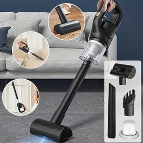 Resim Geliştirilmiş güçlü kablosuz el tipi elektrikli süpürge, hafif ve taşınabilir tasarım, güçlü emiş gücü, etkili temizlik, ev ve araba kullanımı için uygun, ideal hediye 