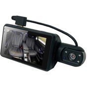 Resim 1296p Dvr Dash Kamera Ön Ve İç Çift Kamera Araba Dash Kamerası 3 İnç Ips Ekran G 