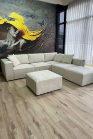Resim Erduran Mobilya Angelo 6 Modül Fitilli Kadife Sırt Minderli Köşe Koltuk Takımı 