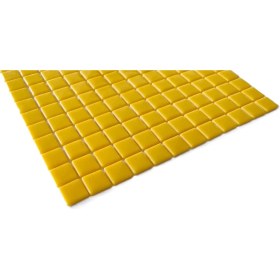 Resim MozaiKristaL Yaşam Alanlarının Tüm Yüzeyleri Için Cam Mozaik. Renk: Sarı. Cam Ölçüsü: 25X25 Mm. File Ölçüsü: 31.5X31.5 Cm. ( 1 Kutu = 10 File Karo = 1 M2 Fiyatıdır. ) 