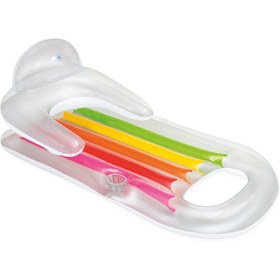 Resim Şişme Havuz Deniz Yatağı - Sultan Yatağı - Bardaklıklı - Gümüş (58802EU) 