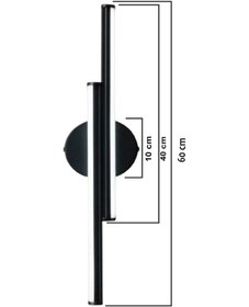 Resim Dekoratif 20w İç Mekan Siyah Kasa Gün Işığı 60 Cm Duvar Aplik Pilli 1 Adet Siyah - Gün Işığı 
