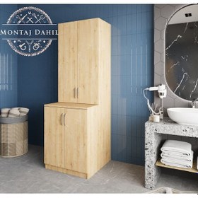 Resim Aspen Çamaşır Ve Kurutma Makinesi Dolabı Banyo Dolabı Meşe Meşe 