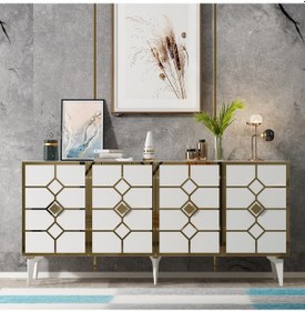 Resim Çağla Konsol Beyaz-altın 