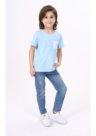 Resim Toontoy Kids Toontoy Erkek Çocuk Nakışlı Tişört Mavi 