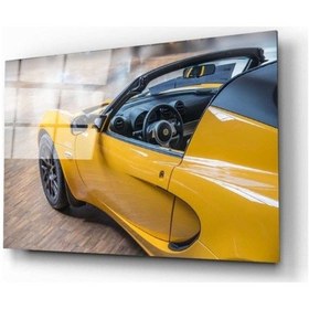 Resim Miyrem Glasses Collection -a1^ Sarı Araba Cam Tablo 