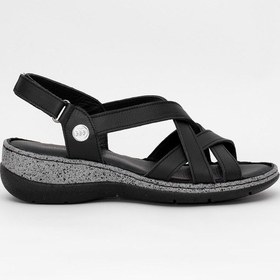 Resim Mammamia D25ys-2865 Kadın Hakiki Deri Düz Sandalet Siyah Siyah 