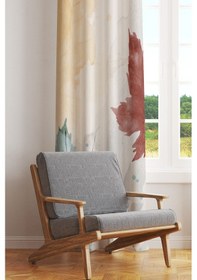 Resim Autumn Leaves Desenli Süet Oturma Odası Salon Fon Perde Baskılı Ekstrafor Büzgü Tek Kanat Prd-1060 Çok Renkli 