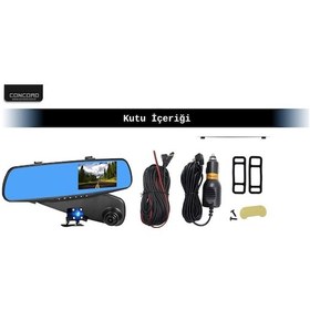 Resim Hd 3,5'' Türkçe Menülü Geri Görüş Kameralı Dikiz Aynalı Araç Kamerası 1080p Hd 4k 64gb Kart 