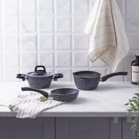 Resim Karaca Bio Granit Blue Stone Mini 5 Parça Tencere Seti 