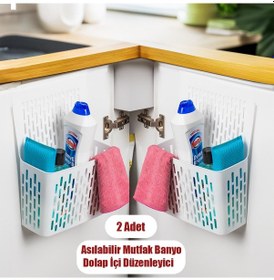 Resim Porsima Org-52 2li Asılabilir Dolap İçi Düzenleyici Organizer Bey Beyaz 