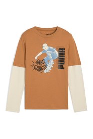 Resim Puma Mid 90s Layered Çocuk Yuvarlak Yaka Tişört 
