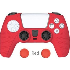 Resim Ps5 Dualsense Kırmızı Silikon Kılıf + Analog Koruyucu 