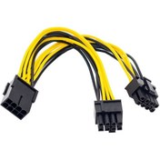 Resim Keepro 8 pin PCIE erkek to 6+2 PCI-E GPU Y dişi çoklayıcı power kablo 