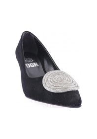 Resim Dgn Fb-37-23y Kadin Silver Taşli Tokali Topuklu Ayakkabi FB-37-1563-R1700 Siyah Velvet 