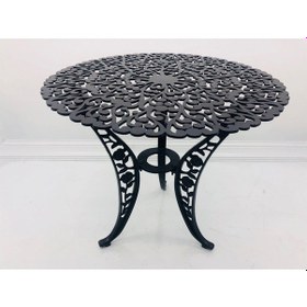 Resim Aluminyumdokumcu Kuğu Tabla 90 Çap 3 Lü Güllü Ayak Siyah 