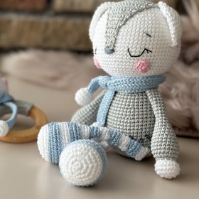 Resim Amigurumi Kutup Ayısı Wally - 2 li Bebek Seti 