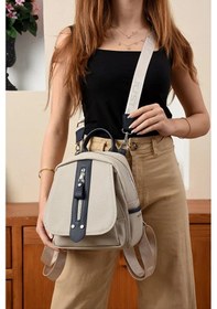 Resim Just Polo Kadın Orta Boy Ayarlanabilir Askılı Şık Lakost Sırt Çantası Shopper Taş Lacivert 