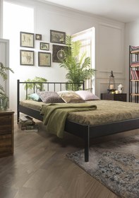 Resim Unimet Falez-s Çift Kişilik Ferforje Metal Karyola-siyah (AHŞAP LATALI) 