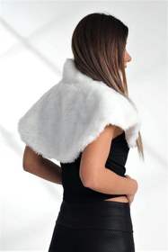 Resim Keyifli Moda Kadın Beyaz Broşlu Etol Bolero 