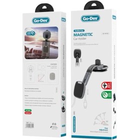Resim Go-Des GD-HD786 Vantuzlu Manyetik Araç Telefon Tutucu 360° Döner Başlık ile Kolay Kullanım 