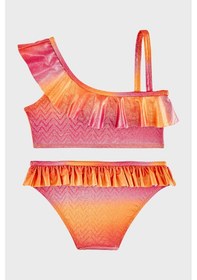 Resim Slipstop Charmiss Junior Tek Omuz Detaylı Hızlı Kuruyan Uv Korumalı Fırfırlı Bikini Kız Çocuk Bikini Sb2614000601 Oranj 
