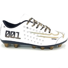 Resim Unisex Yeni Mds 001 Beyaz Altın Krampon Halısaha Futbol Ayakkabı Beyaz - Altın 
