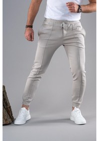 Resim Slimfit Dar Paça Beli Lastikli İplikli Likralı Jogger Pantolon 001 