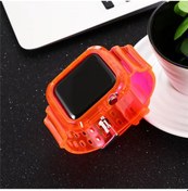 Resim Bileklik Buzul Şeffaf Bileklik 2345. Nesil S8 Entegre S10 Bilekliği 40/41 Mm Tek Parça Kayış Şeffaf Gül Kurusu 