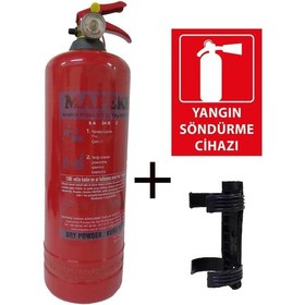 Resim Mapeks Yangın Tüpü 2 KG + Plastik Aparatı ve Yangın Tüpü Levhası 