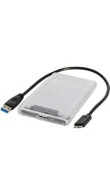 Resim Mena Rise Jacobsparts Şeffaf 2.5 Inç USB 3.0 - Sata Sabit Sürücü Muhafazası Harici HDD SSD Muhafazası 