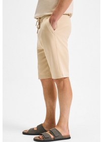 Resim Grimelange CAMILLO Erkek Cebi Fermuarlı Beli Lastikli Koyu Bej Şort & Bermuda 