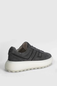 Resim Lufian Frank Erkek Deri Sneaker Ayakkabı Koyu Gri Koyu Gri 112230225100160 Koyu Gri 