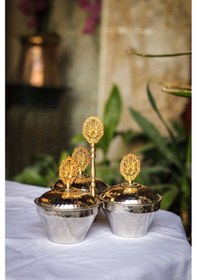 Resim Antepsepeti Bakır Gümüş Kaplama 3'lü Baharatlık Gümüş 