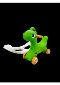 Resim Sallanan Yeşil Dinazor Sallanan Ve Tekerlekli Dino 