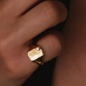 Resim Taşlı Şövalye Yüzük - Mavi / 10 