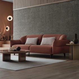 Resim Enza Home Hera 3'lü Yataklı Koltuk - Koyu Somon 