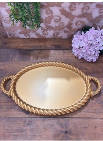 Resim Burgulu Gold Tepsi 